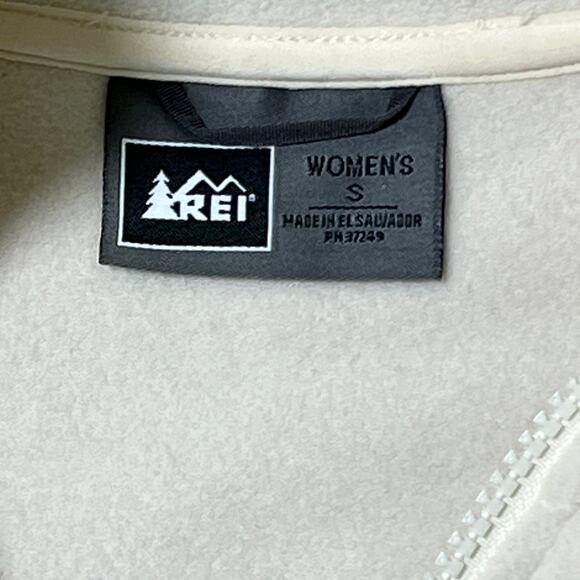 REI Zip Front Vest Women's Size Small Off White Fleece Zip Pockets - Picture 5 of 8